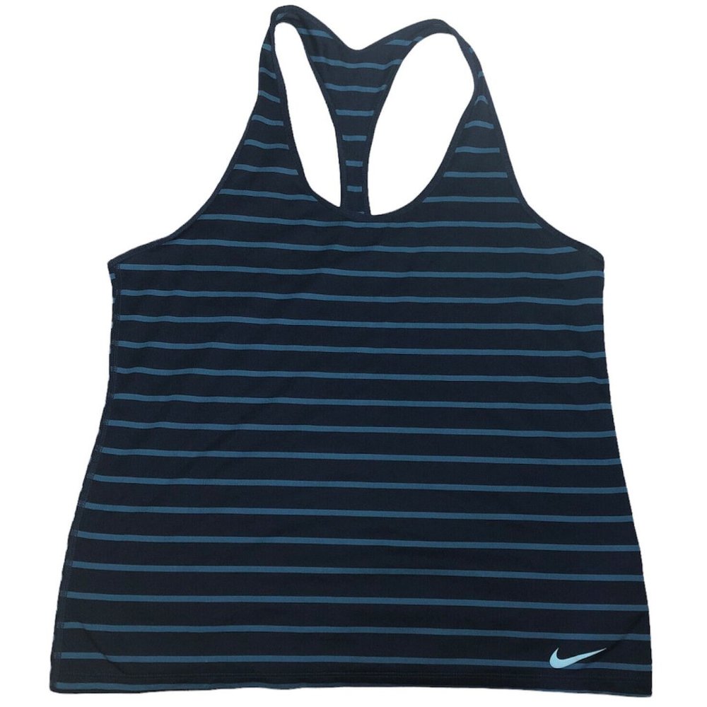 Nike Pro Women’s Razorback Tank Top Blue Striped Size S Small